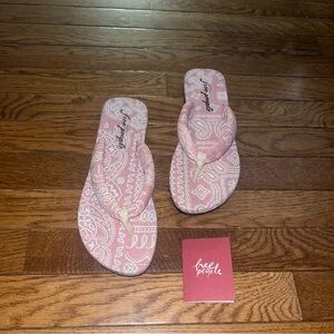 Free People Pink Verdra Organic Sandals Thong Toe Flip Flops Women’s 8.5 / EU 39